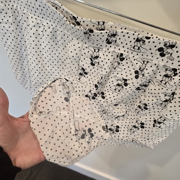 Disney Mickey Mouse Polka Dot Print Sleep Shorts Black And White Size Medium - Picture 6 of 6